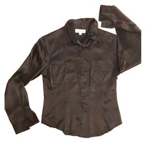 Satin black shirt, tailored fitting